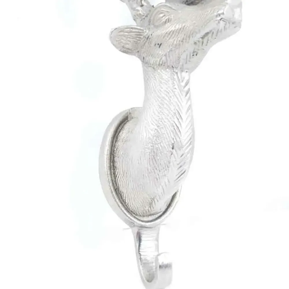 Metal Deer Hook Silver Wall Decoration Antlers 11.5